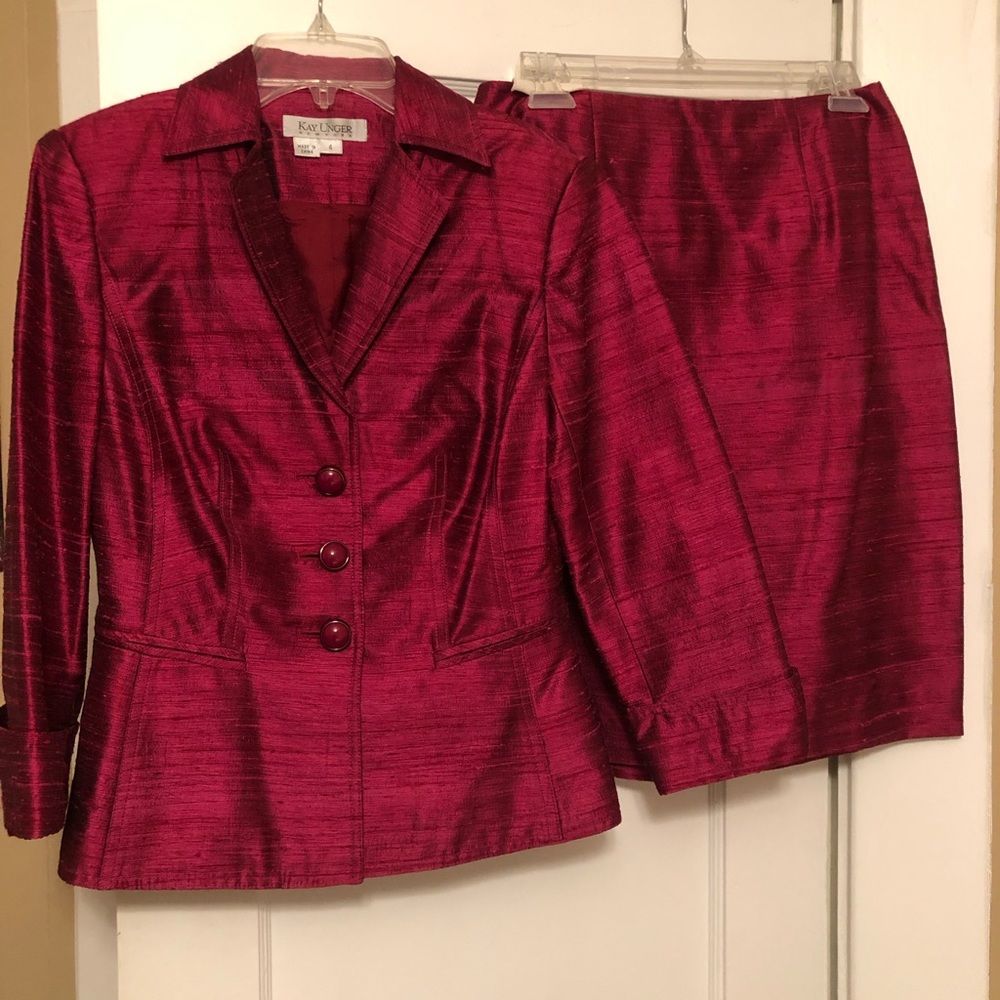 Kay Unger NY Crimson Skirt Suit